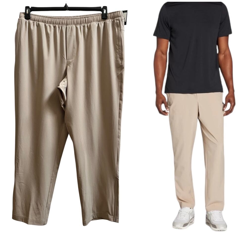 DSG Men’s Khaki Agility Straight Fit Active Elastic Inner Drawstring Pant XXL